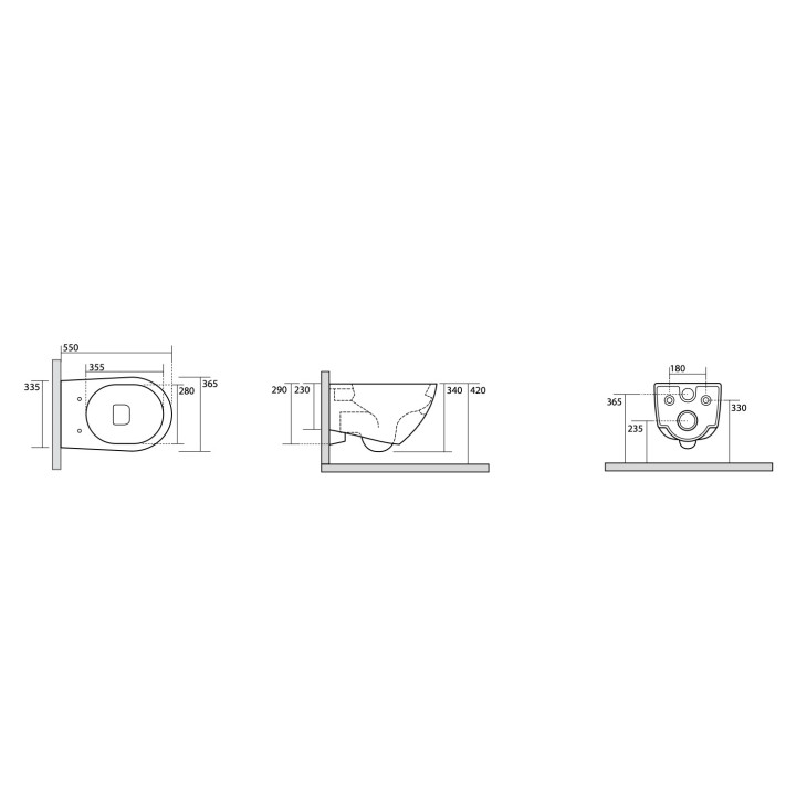Závěsný bidet Kerasan Aquatech, 55x36,5cm, z přepadem, otvor na baterii, bílý
