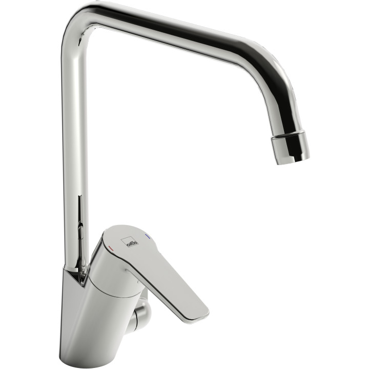 Dřezová baterie Oras Saga, stojící, výška 301mm, obracana výtokové rameno, chrom