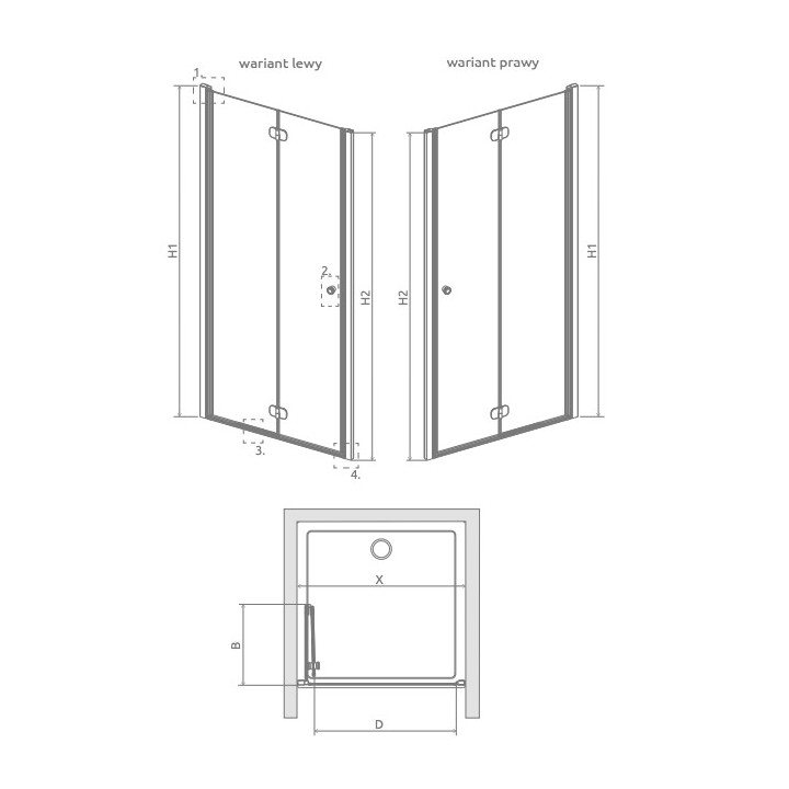 Dveře sprchové do niky Radaway Eos DWJS 140, levé, 1400x1950mm, profil chrom