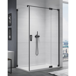 Sprchový kout Sanswiss Cadura CA13+CAT1, 90x90cm, pravá, sklo shade, profil černá