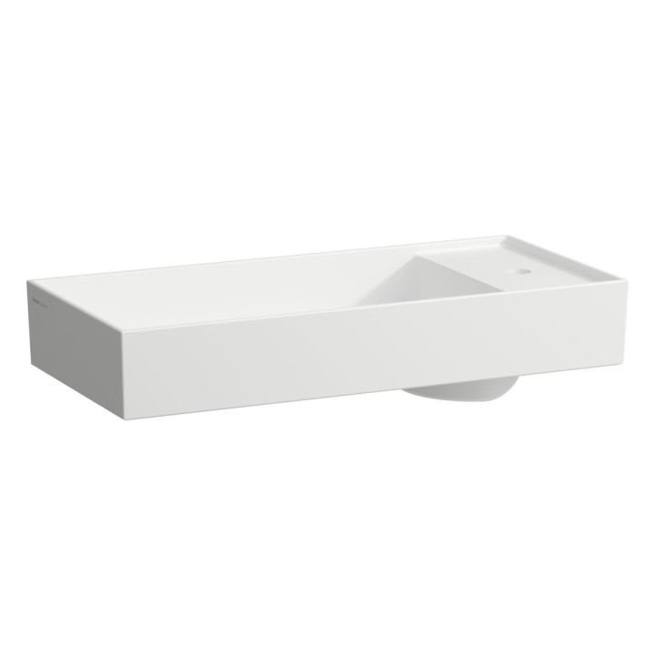 Umyvadlo na postavení na desku Laufen Kartell by Laufen, 75x35cm, ukryty odtok, bez přepadu, bez otvoru pro baterii, bílý matnán