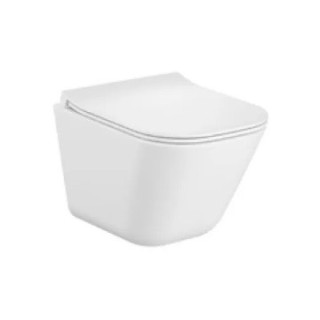 Mísa WC podvěsná, Roca Gap Square Rimless Compacto 48×34 cm - bílá