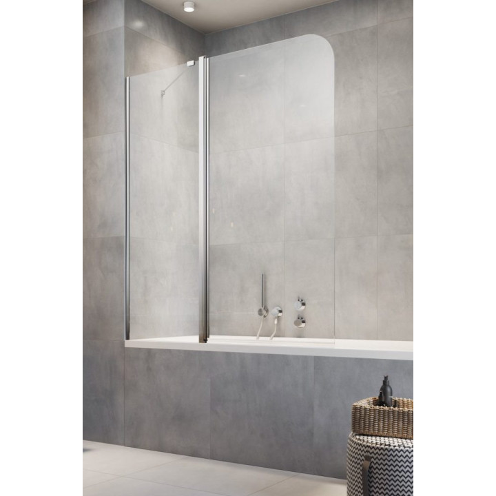 Vanová zástěna Radaway Nes 8 Black PND II 140, levý, sklo čiré, 140x150cm, profil černá