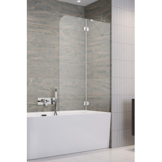 Vanová zástěna Radaway Essenza Pro White PND II, levý, sklo čiré, 140x150cm, bílý profil