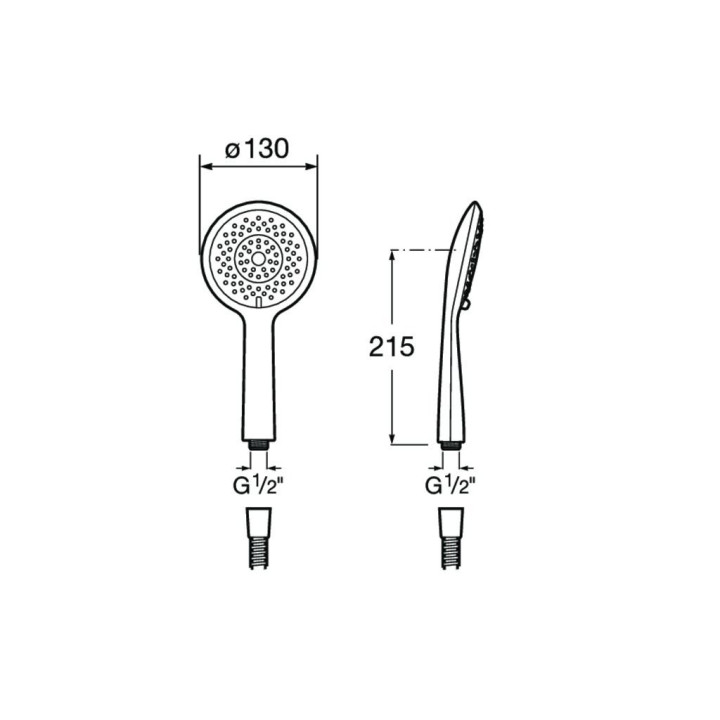 Ruční sprcha Roca Sensum Round 130/4, chrom- sanitbuy.pl