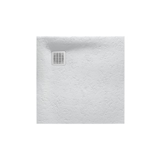 Čtvercová sprchová vanička Roca Terran, 90x90cm, kompozytowy, Stonex, se sifonem, černá