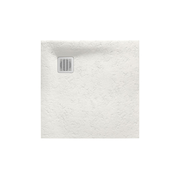 Čtvercová sprchová vanička Roca Terran, 80x80cm, kompozytowy, Stonex, se sifonem, perlová