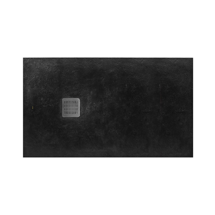Čtvercová sprchová vanička Roca Terran, 100x100cm, kompozytowy, Stonex, se sifonem, šedá łupek
