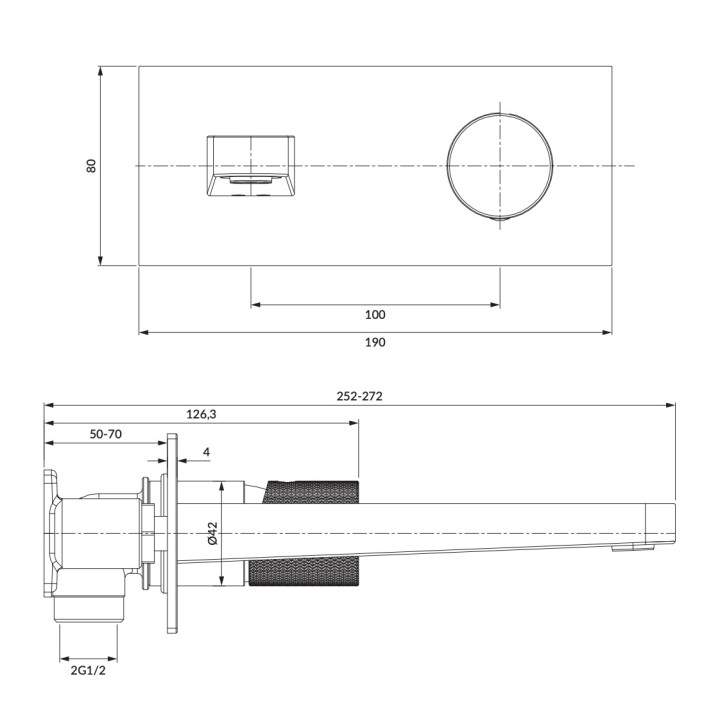 Umyvadlová baterie Omnires Contour, stojící, výška 166mm, výtokové rameno 110mm, chrom