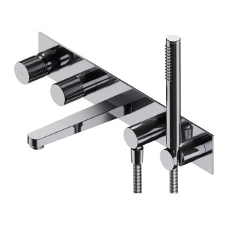 Baterie prysznicowo-vanová Omnires Contour, podomítková, 2 výstupy vody, sprchový set, chrom
