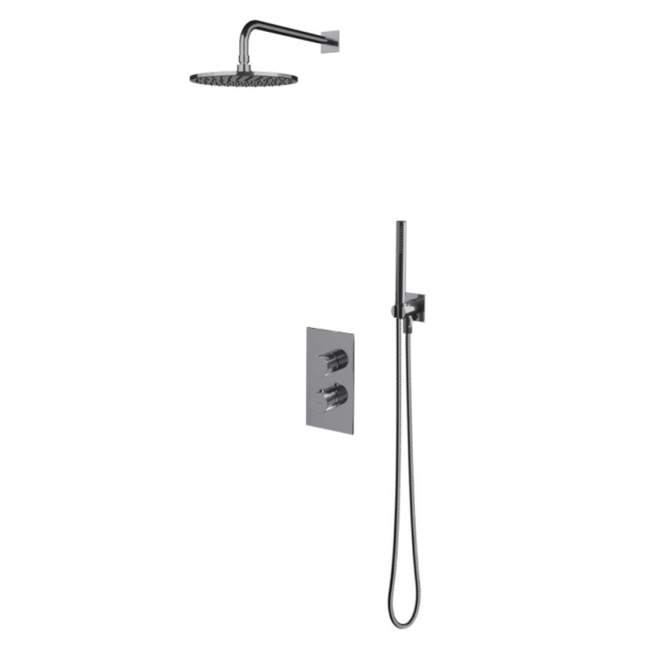 Termostatický sprchový set Omnires Contour, podomítkový, 2 výstupy vody, zlatá szczotkowany