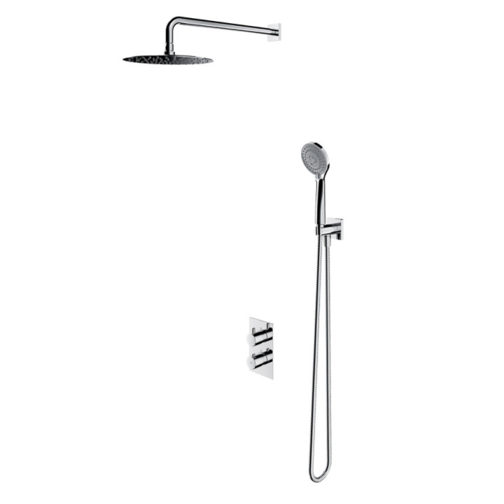 Sprchový systém Omnires Y, podomítkový, 2 výstupy vody, horní sprcha 25cm, sluchátko 1-funkční, chrom