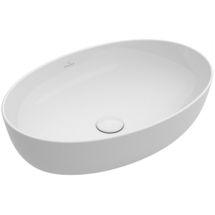 Umyvadlo na postavení na desku, obdélníková Villeroy & Boch Artis bílá Alpin, 58 x 38 cm, powłoka CeramicPlus- sanitbuy.pl