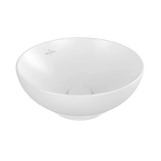 Umyvadlo na postavení na desku Villeroy & Boch Loop & Friends, kulatá, 38cm, z přepadem, Weiss Alpin