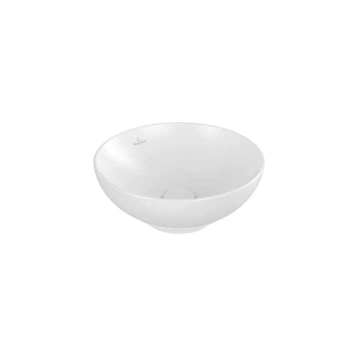 Umyvadlo na postavení na desku Villeroy & Boch Loop & Friends, kulatá, 38cm, z přepadem, Weiss Alpin