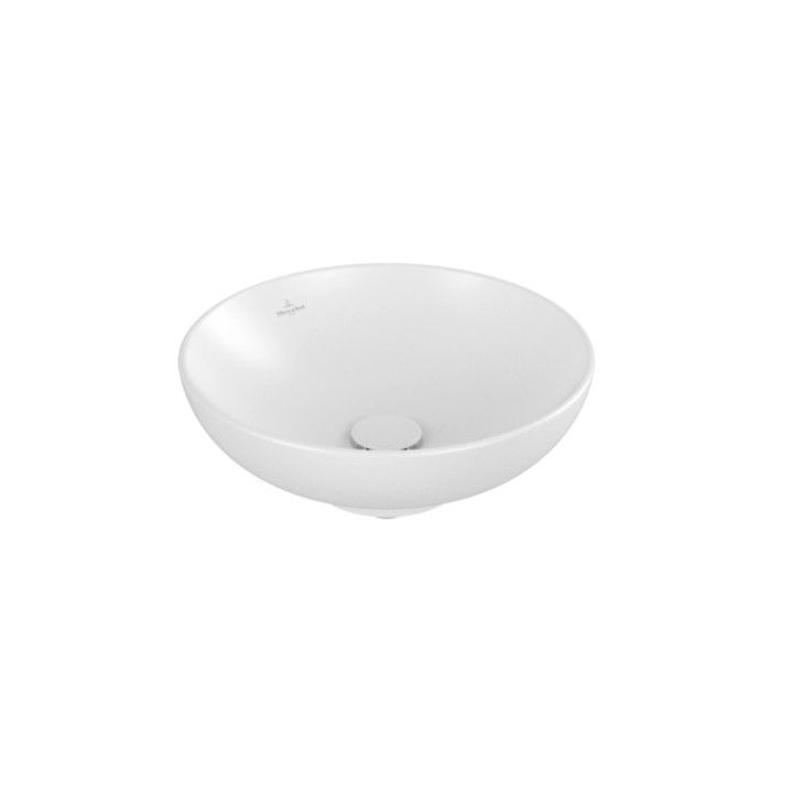 Umyvadlo na postavení na desku Villeroy & Boch Loop & Friends, kulatá, 42cm, z přepadem, Weiss Alpin