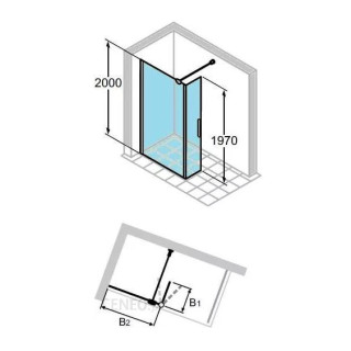 Huppe Walk-in Design Pure 130 chrom sklo čiré Anti Plaque