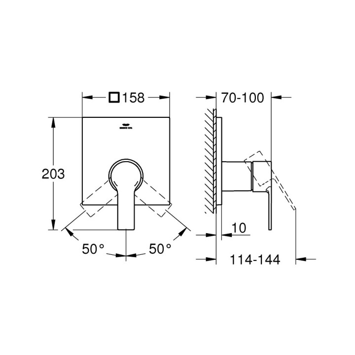 Sprchová baterie Grohe Allure, nadomítková, 1 wyjście vody, chrom