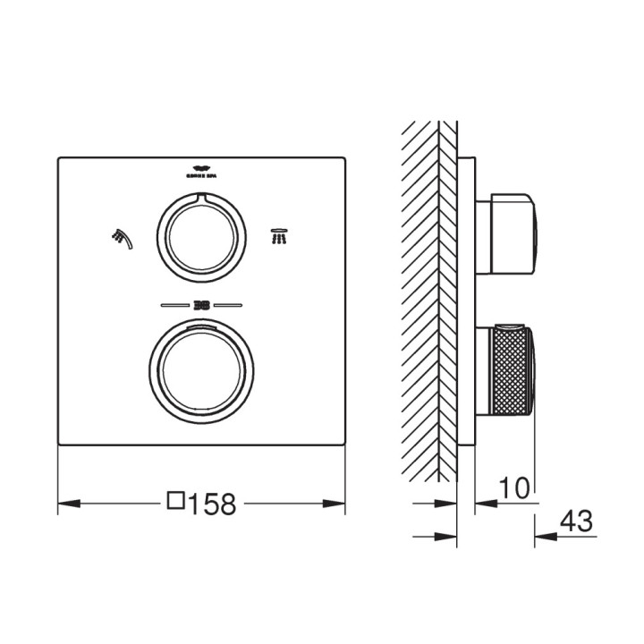 Termostatická sprchová baterie Grohe Allure, podomítková, 1 wyjście vody, chrom