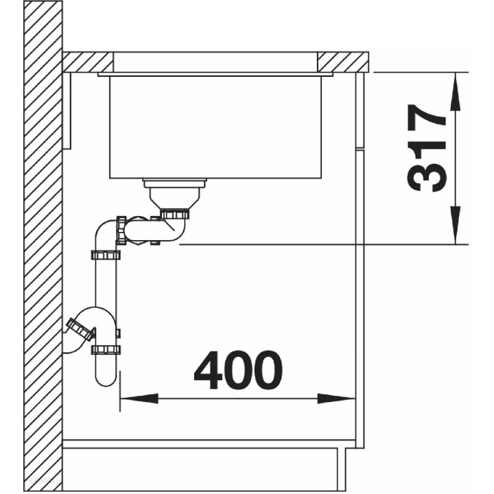 Dřez Blanco Subline 340/160-U Siligranit PuraDur 55,5x40cm LEWY bez automatické zátky, antracit