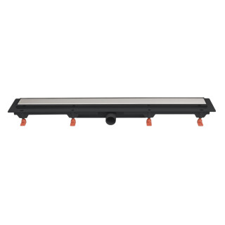 Lineární odtok JomoTech Exclusive Flis 40, 85cm, maskownica univerzální dwustronna, mata uszczelniająca, výplň broušená ocel