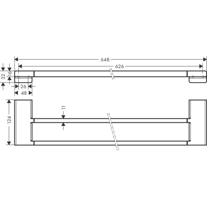 Pochwyt Hansgrohe AddStoris, nástěnný, 348mm, zlatá optyczny leštený