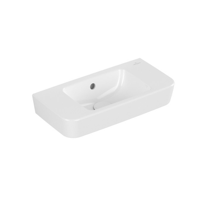 Závěsné umyvadlo Villeroy&Boch O.novo, 50x25cm, z přepadem, otvor na baterii na levé straně, Weiss Alpin