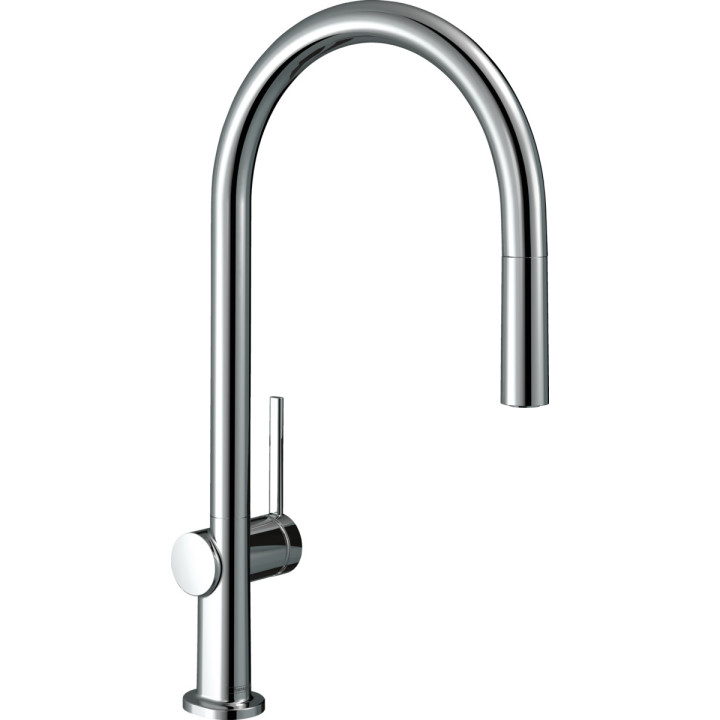 Dřezová baterie Hansgrohe Talis M54, páková, výška 435mm, výsuvná sprcha, 2jet, sBox, černá matnáný