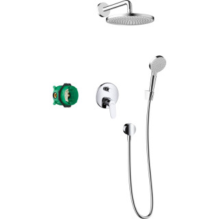 Sprchový systém Hansgrohe Crometta E 240 1jet, podomítkový, baterie páková, horní sprcha 24x24cm, sluchátko 2-funkční, chrom