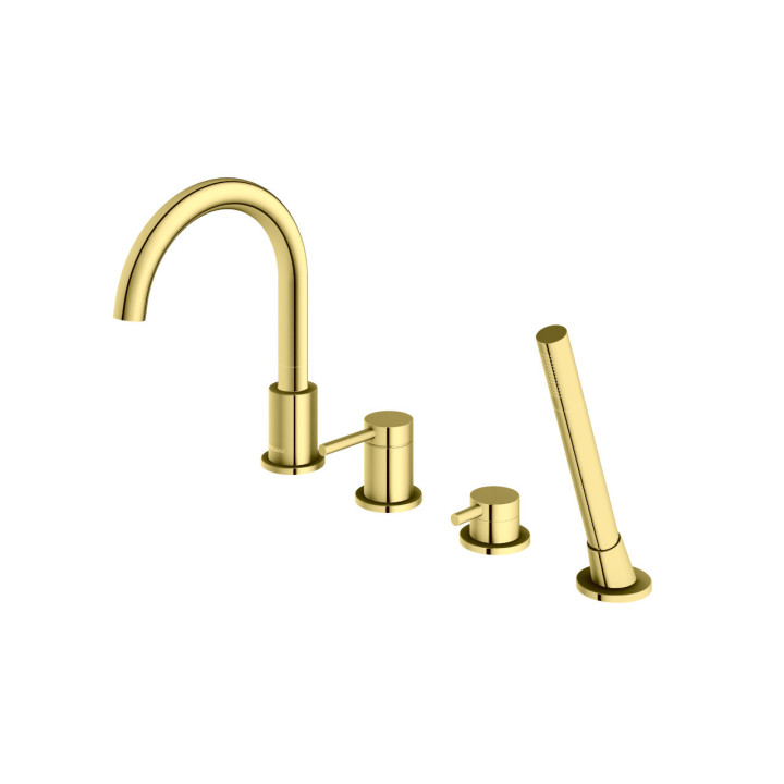 Vanová baterie 3otvorová Kohlman Axel, stojící, výtokové rameno 190mm, 2 výstupy vody, sprchový set, chrom