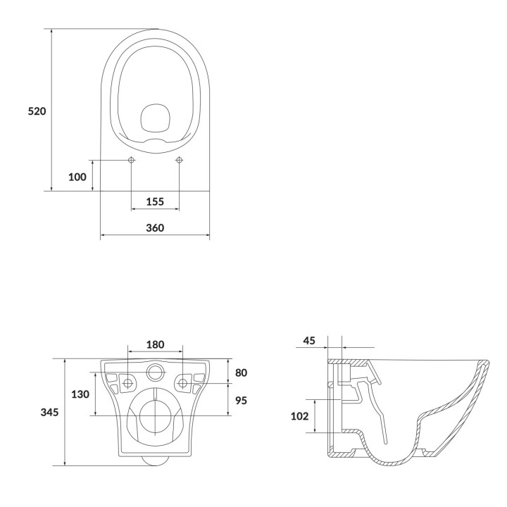 Klozetové sedátko Cersanit Larga Oval Slim Wrap, pomalu sklápěcí, szybkie wypinanie, bílý