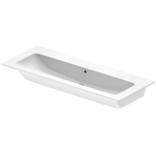 Umyvadlo nábytkové Duravit ME by Starck, 123x49, z přepadem, bez otvoru pro baterii, bílý