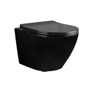 Závěsné wc WC Rea Carlo Mini Rimless Duroplast/Flat, 49x37cm, bez kołnierza, sedadlo s pozvolným sklápěním, bílá