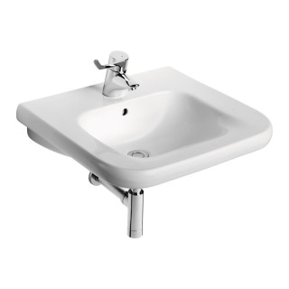 Závěsné umyvadlo pro postižené osoby Ideal Standard Contour 21, 55x54,5cm, z přepadem, otvor na baterii, bílý