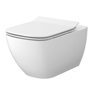 Set B245, Závěsné WC WC Cersanit Virgo, 56x36cm, CleanOn, se sedátkem slim wolnoopadającą, bílý
