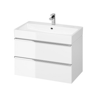 Skříňka pod umyvadlo Cersanit Virgo, 60cm, 2 szuflady, chromové uchwyty, bílý