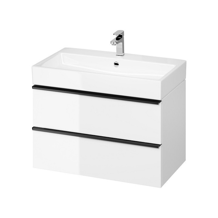 Skříňka pod umyvadlo Cersanit Virgo, 60cm, 2 szuflady, chromové uchwyty, bílý