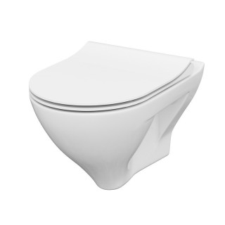 Set B245, Závěsné WC WC Cersanit Virgo, 56x36cm, CleanOn, se sedátkem slim wolnoopadającą, bílý