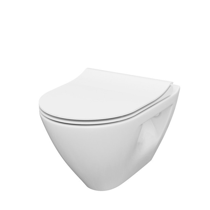 Set B291, Závěsné WC WC Cersanit Mille, 51x36,5cm, CleanOn, se sedátkem slim wolnoopadającą, bílý