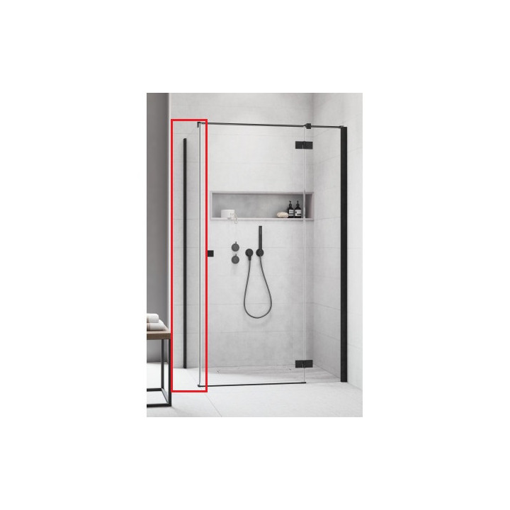 Pevná boční stěna Radaway Essenza New Black KDJ S1 75 71.7-73.2-200cm, profil černá, sklo čiré- sanitbuy.pl