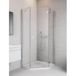 Čtvercový sprchový kout symetrická Radaway Essenza New Black PTJ 100x100 dveře levé, profil černá, sklo čiré- sanitbuy.pl