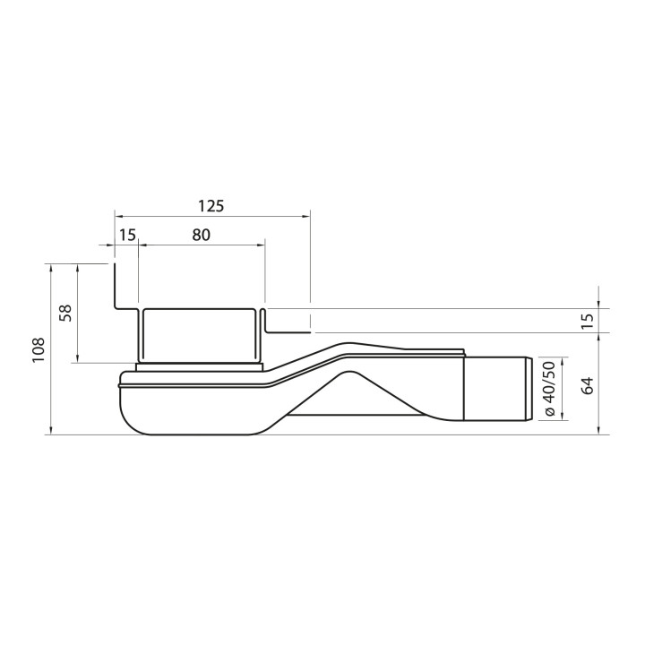 Lineární odtok, pełny souprava,  Wiper New Premium, 500mm, vzor Ponente, povrchová úprava poler