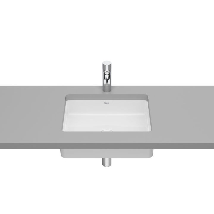 Umyvadlo pod desku Roca Inspira Square, 49,5x39cm, Fineceramic, bez přepadu, bílá