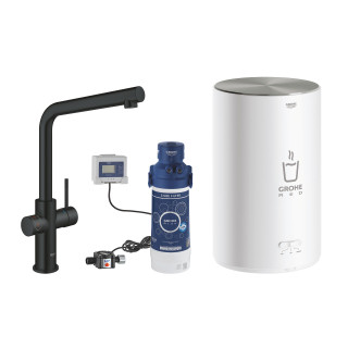 Souprava startowy Grohe Blue Pure s baterií kuchenną Eurosmart ve tvaru C, filtrowanie vody, obracana výtokové rameno, chrom