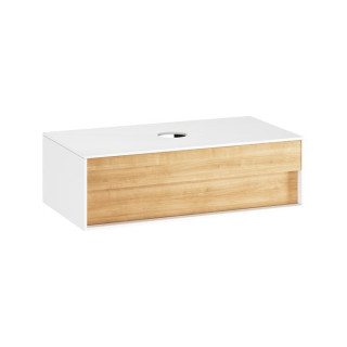 Skříňka pod umyvadlo Ravak SD STEP 1000, 100 x 54 cm, bílá/dub