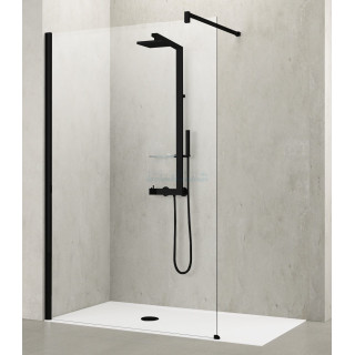 Sprchový kout druhu walk-in přístěnná Novellini Kuadra H 117-120 cm, profil chrom, čiré sklo