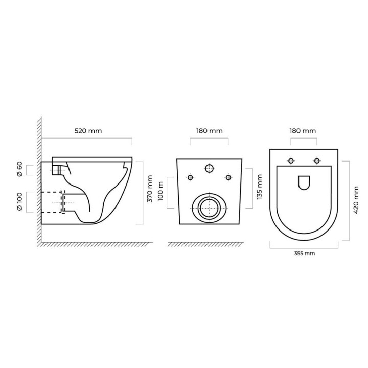 Závěsné wc WC Oltens Hamnes PureRim, 52x35,5cm, povlak SmartClean, bílý