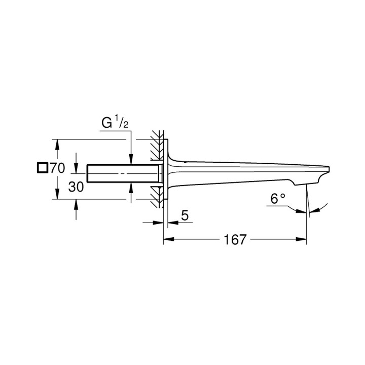 Kaskádový výtok Grohe Allure, 169mm, chrom