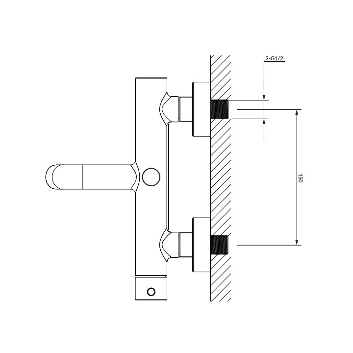 Sprchová baterie Omnires Y, nadomítková, páková, černá