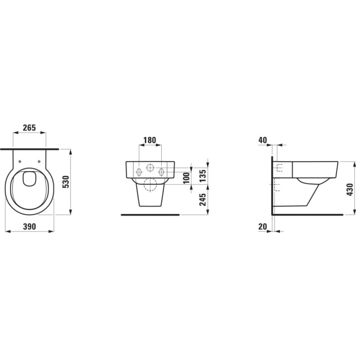 Závěsné wc rimless WC 370 x 545 mm Kartell by Laufen 